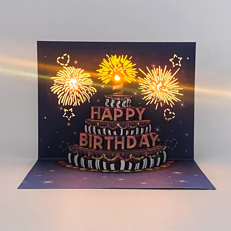 Premium 3D Pop-up Birthday Card with Music & LED Lights – Creative Foldable Greeting, Perfect for Birthdays & Special Celebrations