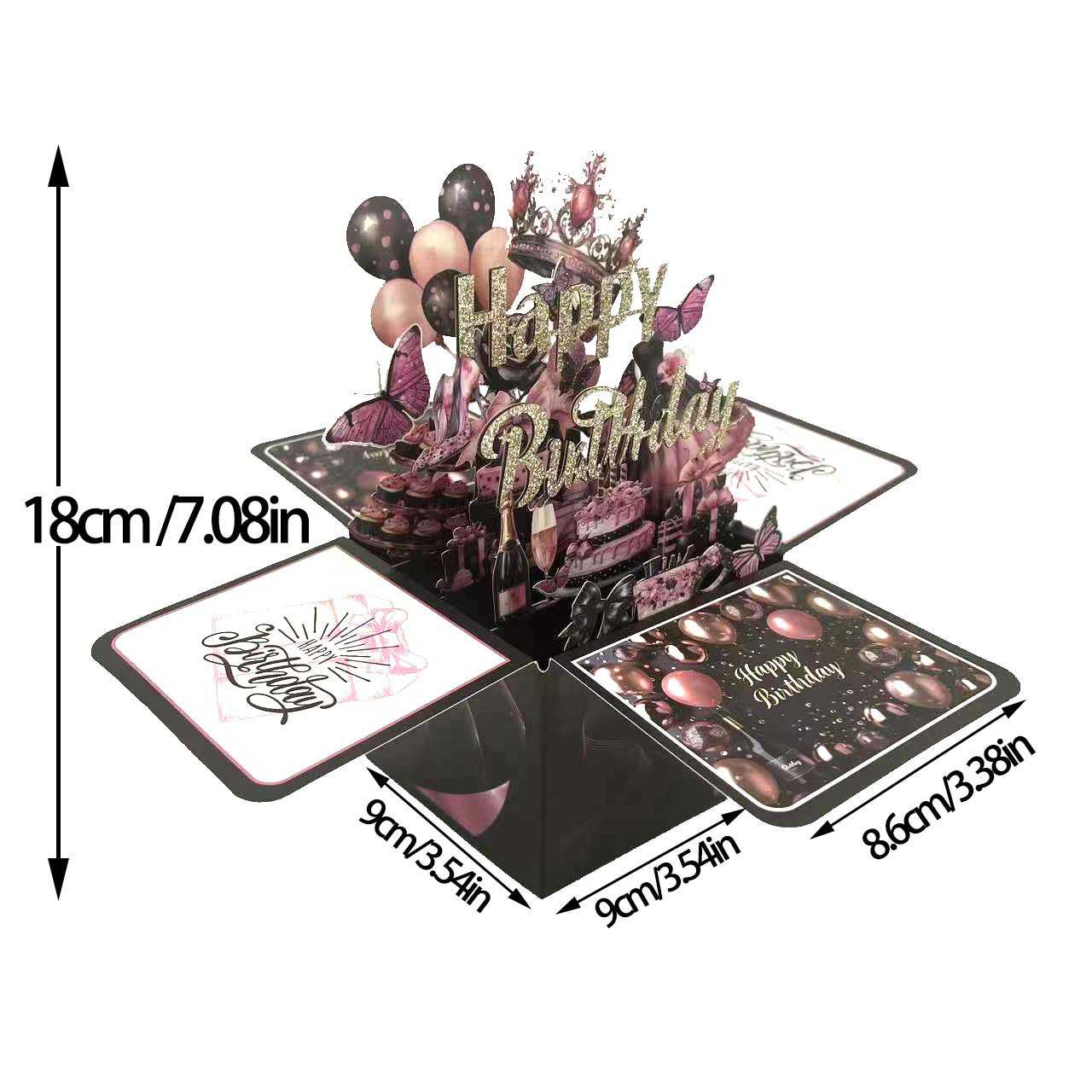 Surprise Explosion 3D Birthday Pop-up Box Card – Handcrafted Laser-Cut Paper Sculpture, Unique Greeting & Keepsake Gift