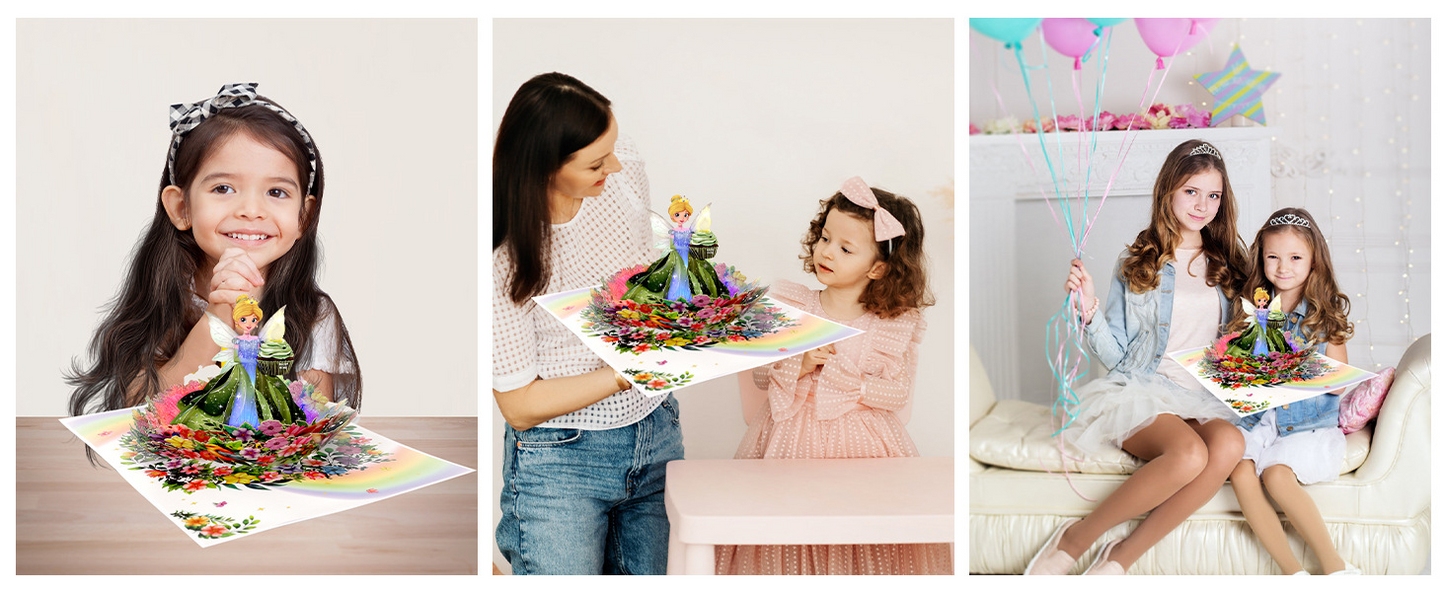Princess 3D Pop-Up Musical Birthday Card with LED Lights – Customizable Wholesale for Girls, 1000 Pieces Minimum Order