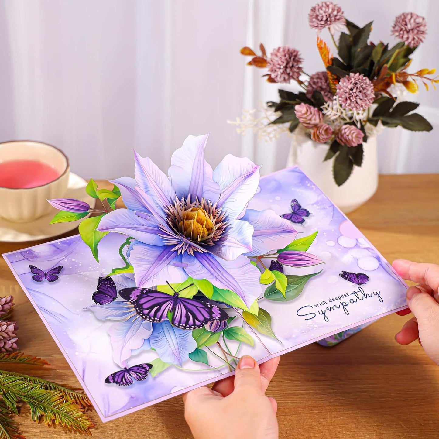 3D Pop-Up Flower Card – Wholesale Handmade Floral Greeting for All Occasions, 1000 pcs Minimum Order