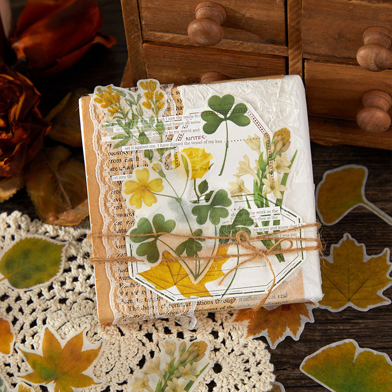 Vintage Botanical Collage Ephemera Pack – 45 Sheets, 6 Designs, Handmade Journaling & Scrapbooking Supplies