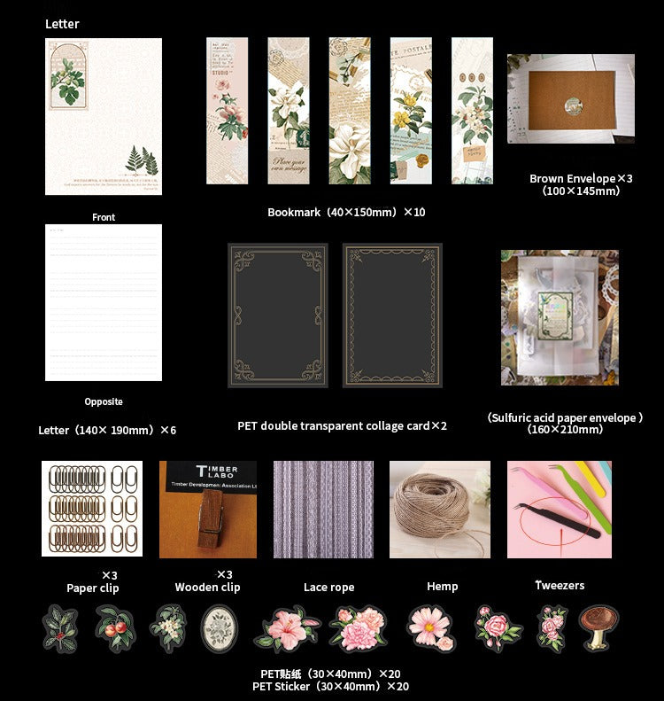 251-Piece Vintage Junk Journal Ephemera Pack – Botanical & Moon Phase Sticker Set, DIY Scrapbooking Supplies for Creative Journaling