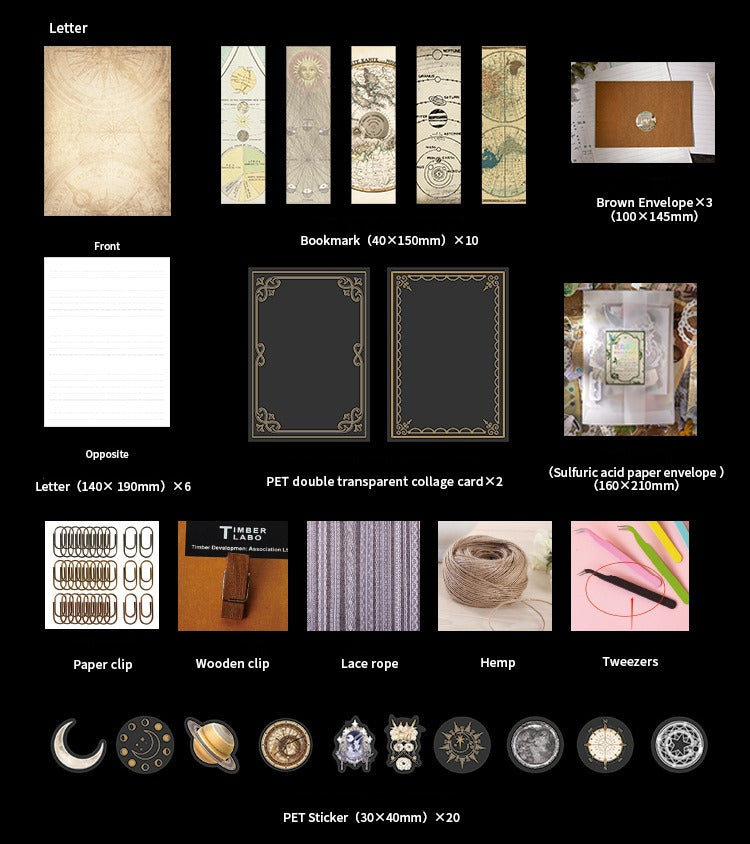 251-Piece Vintage Junk Journal Ephemera Pack – Botanical & Moon Phase Sticker Set, DIY Scrapbooking Supplies for Creative Journaling