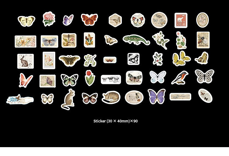 251-Piece Vintage Junk Journal Ephemera Pack – Botanical & Moon Phase Sticker Set, DIY Scrapbooking Supplies for Creative Journaling