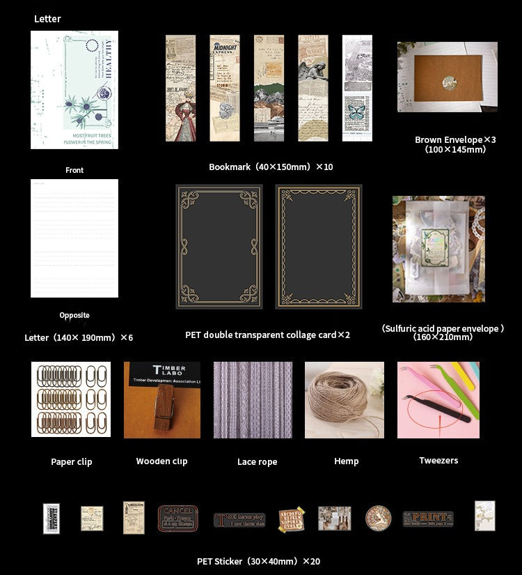 251-Piece Vintage Junk Journal Ephemera Pack – Botanical & Moon Phase Sticker Set, DIY Scrapbooking Supplies for Creative Journaling