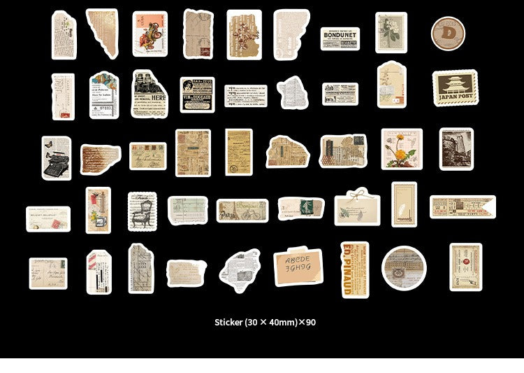 251-Piece Vintage Junk Journal Ephemera Pack – Botanical & Moon Phase Sticker Set, DIY Scrapbooking Supplies for Creative Journaling