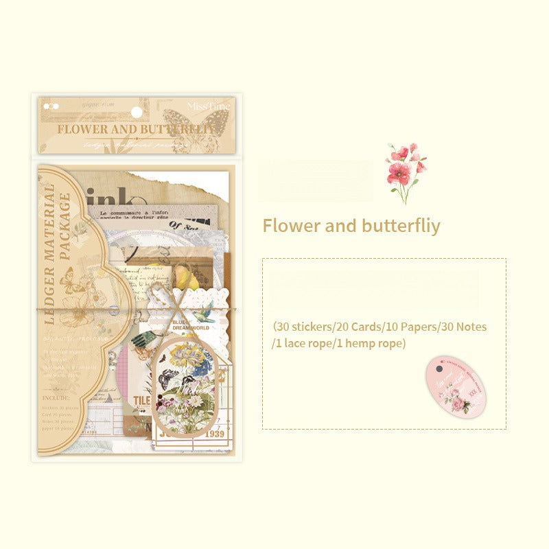 90-Piece Vintage Junk Journal Ephemera Pack – 4 Themed Designs, DIY Scrapbooking & Journaling Supplies