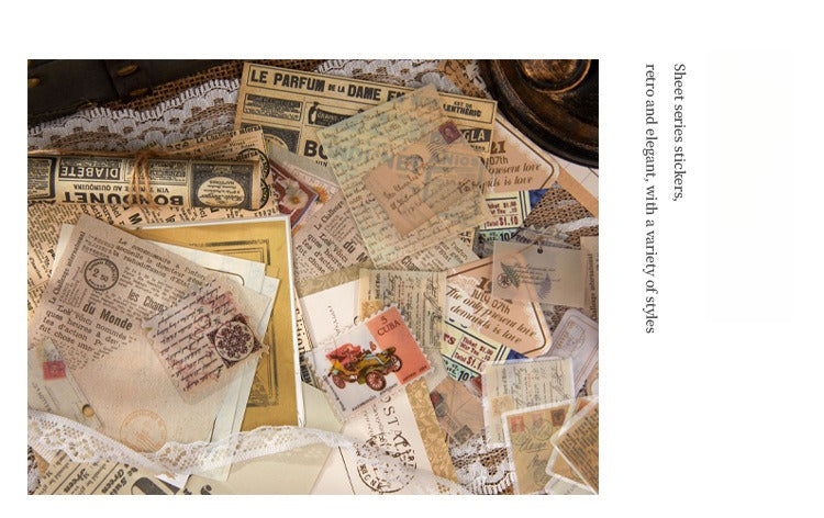 90-Piece Vintage Junk Journal Ephemera Pack – 4 Themed Designs, DIY Scrapbooking & Journaling Supplies