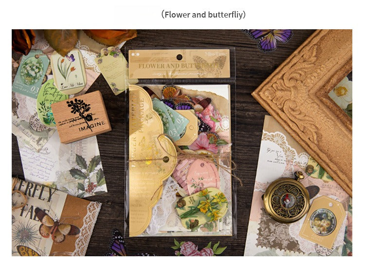 90-Piece Vintage Junk Journal Ephemera Pack – 4 Themed Designs, DIY Scrapbooking & Journaling Supplies