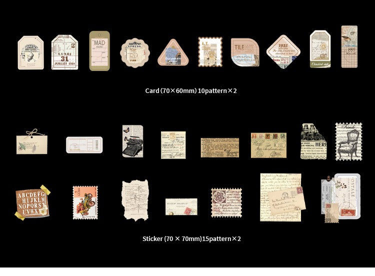 90-Piece Vintage Junk Journal Ephemera Pack – 4 Themed Designs, DIY Scrapbooking & Journaling Supplies