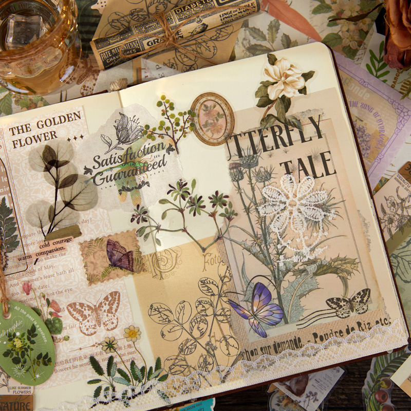 90-Piece Vintage Junk Journal Ephemera Pack – 4 Themed Designs, DIY Scrapbooking & Journaling Supplies