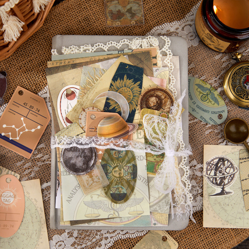 90-Piece Vintage Junk Journal Ephemera Pack – 4 Themed Designs, DIY Scrapbooking & Journaling Supplies