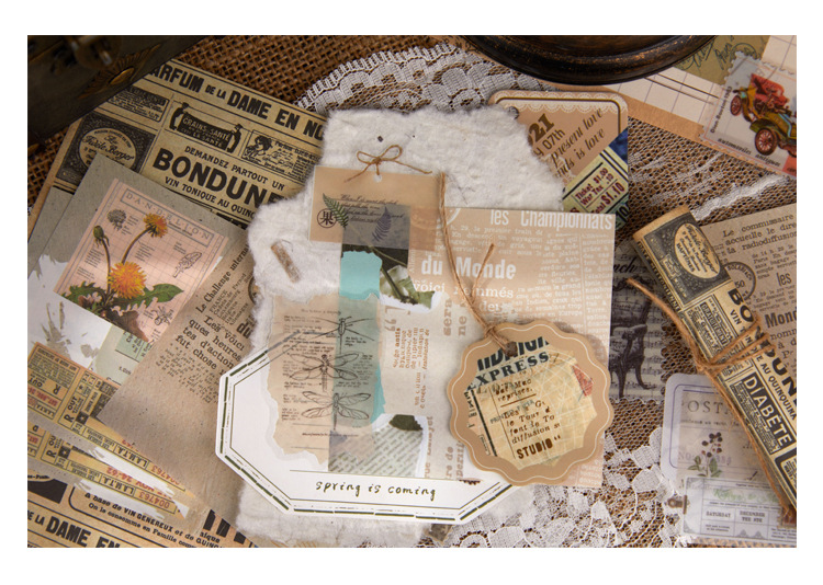 90-Piece Vintage Junk Journal Ephemera Pack – 4 Themed Designs, DIY Scrapbooking & Journaling Supplies