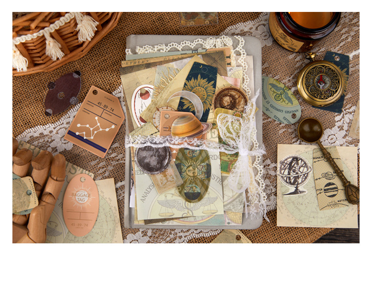 90-Piece Vintage Junk Journal Ephemera Pack – 4 Themed Designs, DIY Scrapbooking & Journaling Supplies