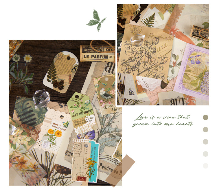 90-Piece Vintage Junk Journal Ephemera Pack – 4 Themed Designs, DIY Scrapbooking & Journaling Supplies