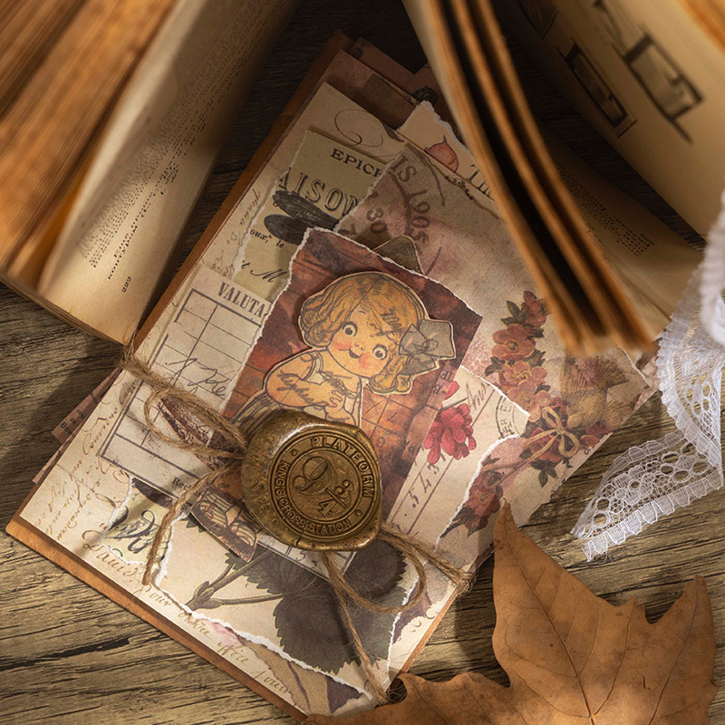 30-Piece "Beautiful Day" Vintage Ephemera Pack – "Days of Yore" Series, 6 Themed Designs, DIY Journaling & Scrapbooking Background Paper