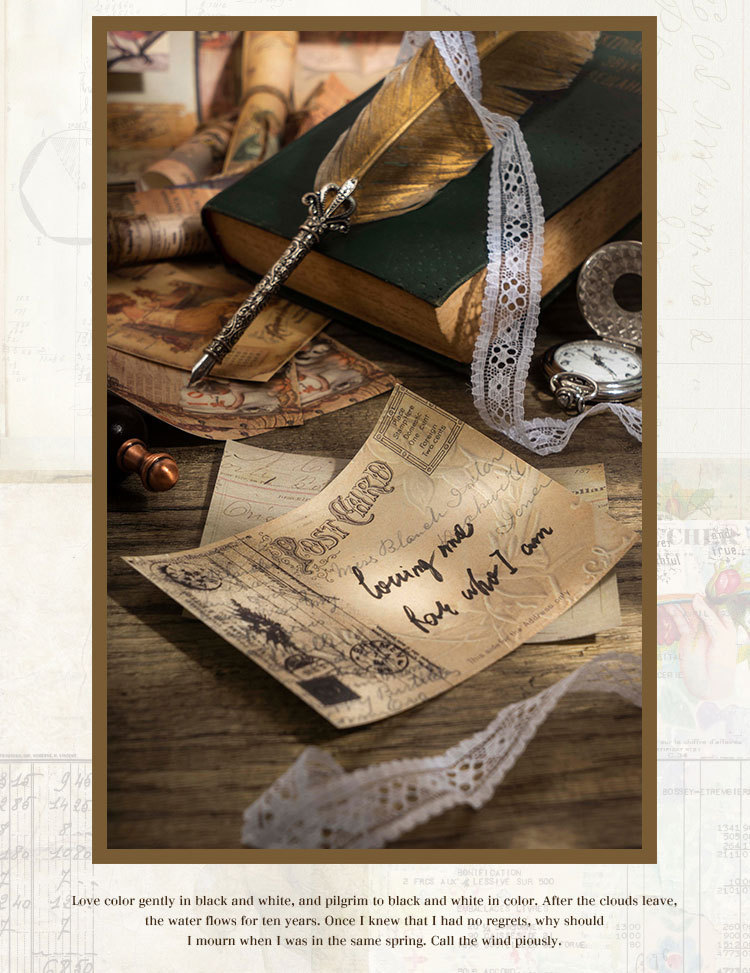 30-Piece "Beautiful Day" Vintage Ephemera Pack – "Days of Yore" Series, 6 Themed Designs, DIY Journaling & Scrapbooking Background Paper
