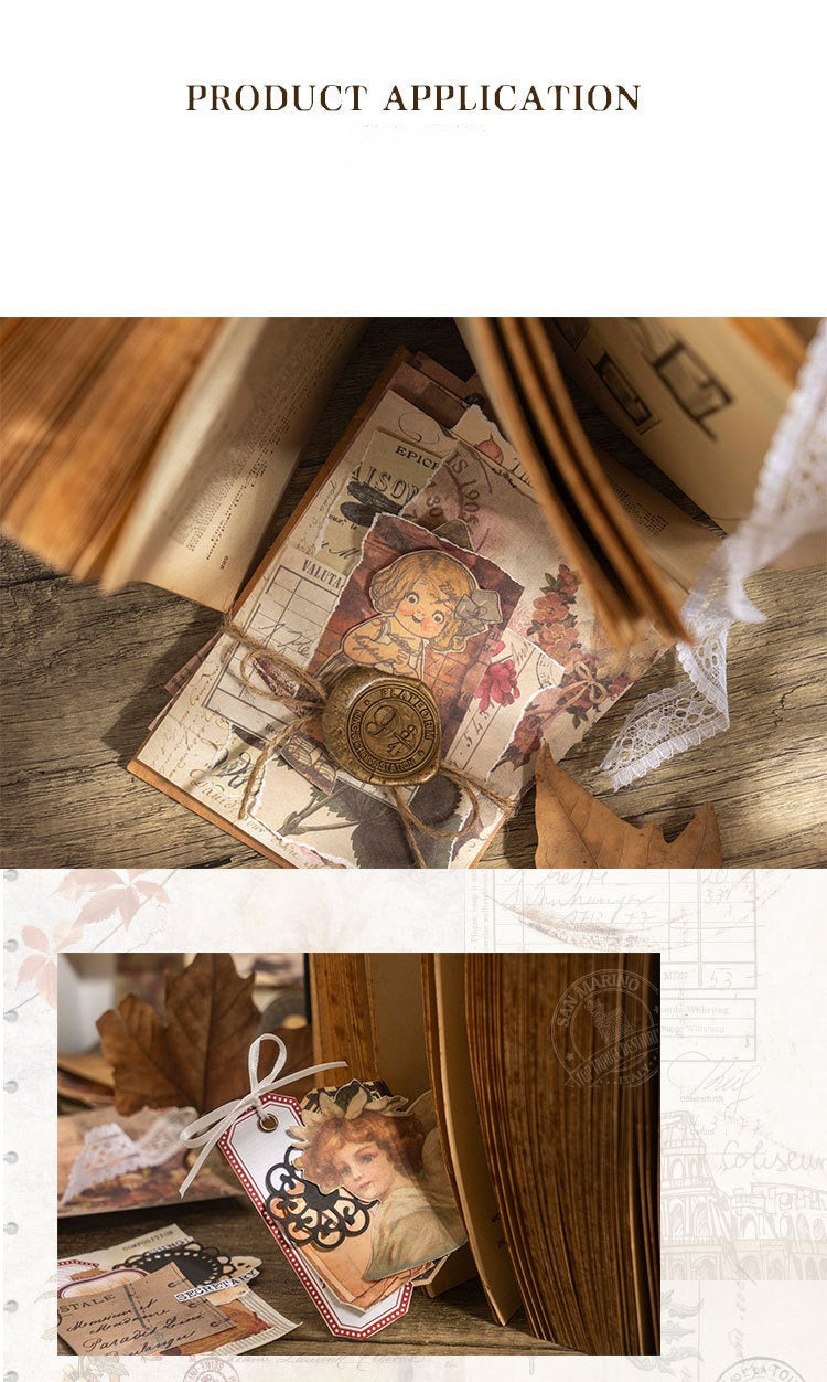 30-Piece "Beautiful Day" Vintage Ephemera Pack – "Days of Yore" Series, 6 Themed Designs, DIY Journaling & Scrapbooking Background Paper