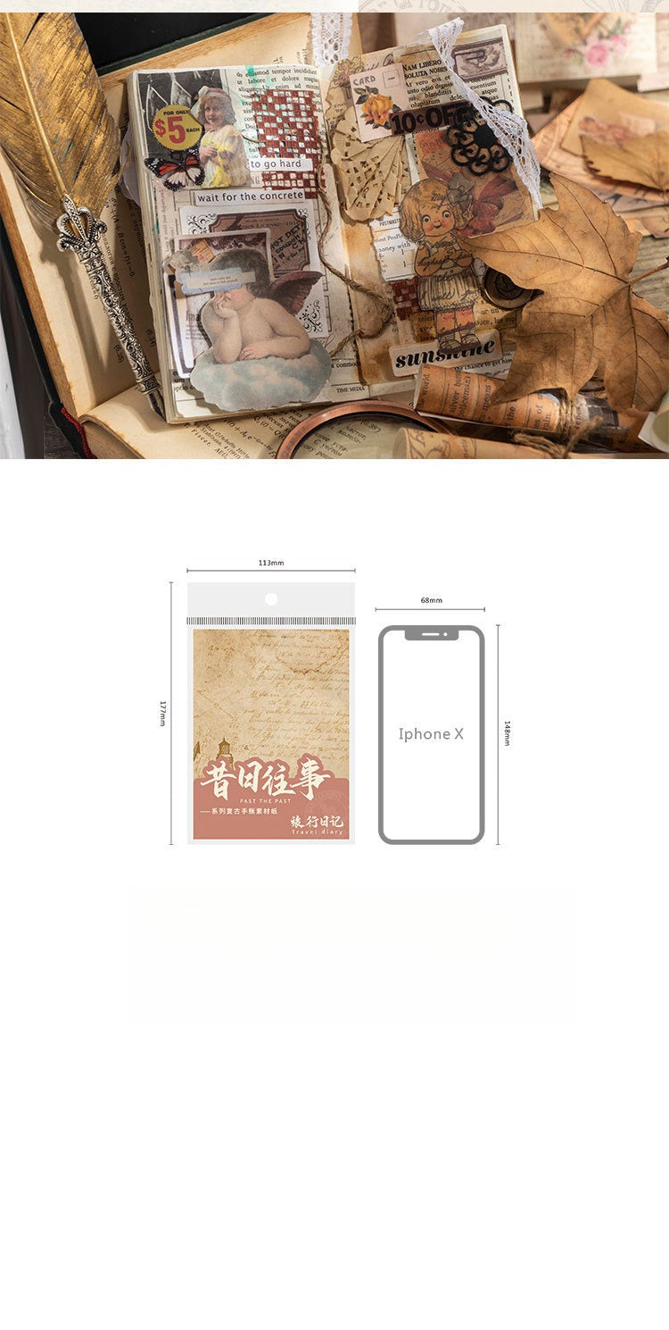 30-Piece "Beautiful Day" Vintage Ephemera Pack – "Days of Yore" Series, 6 Themed Designs, DIY Journaling & Scrapbooking Background Paper