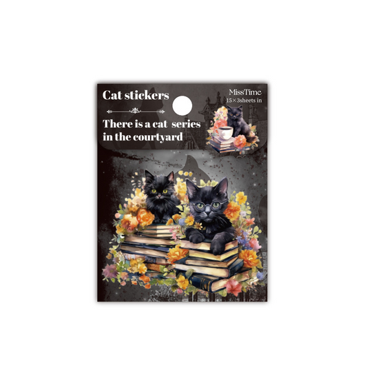 45-Piece Cat Themed Ephemera Pack – 6 Adorable Designs, Vintage Journaling & Scrapbooking Supplies
