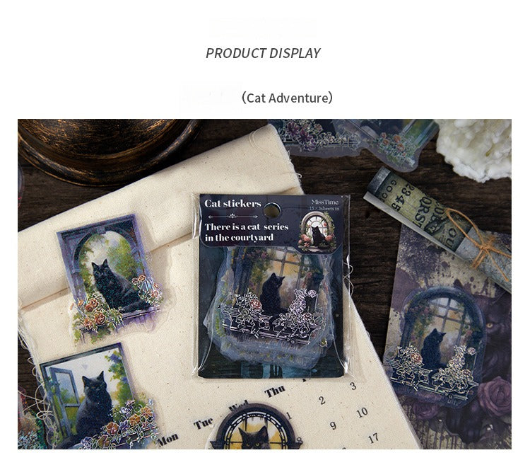 45-Piece Cat Themed Ephemera Pack – 6 Adorable Designs, Vintage Journaling & Scrapbooking Supplies