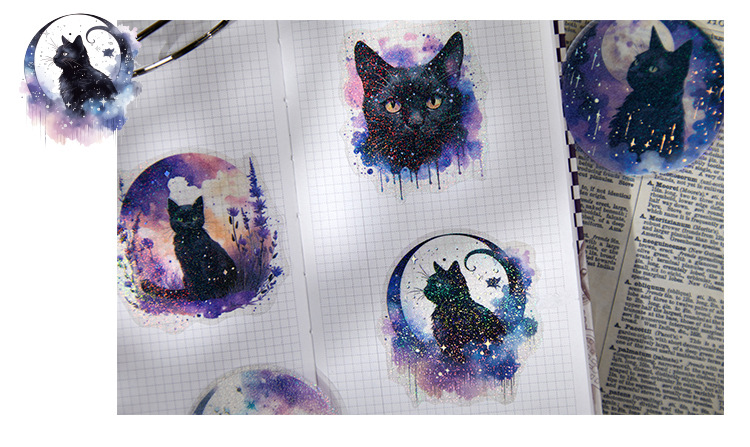 45-Piece Cat Themed Ephemera Pack – 6 Adorable Designs, Vintage Journaling & Scrapbooking Supplies