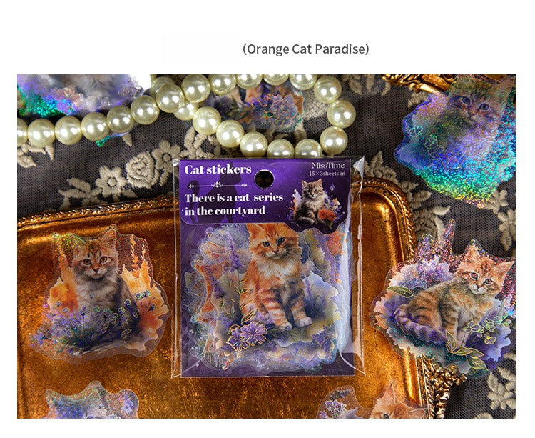 45-Piece Cat Themed Ephemera Pack – 6 Adorable Designs, Vintage Journaling & Scrapbooking Supplies