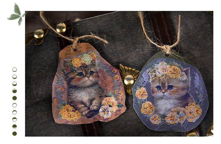 45-Piece Cat Themed Ephemera Pack – 6 Adorable Designs, Vintage Journaling & Scrapbooking Supplies