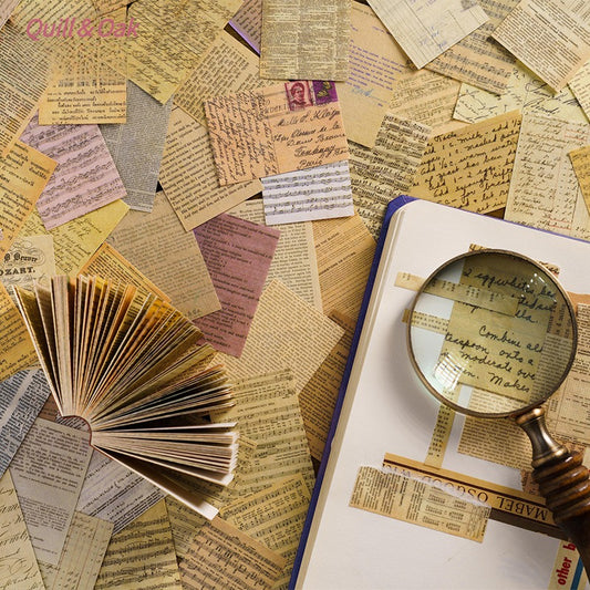 100-Piece "Memory Collection" Vintage Ephemera Pack – 8 Themed Designs, Decorative Background Paper & Vintage Sticky Notes for Junk Journaling & Scrapbooking
