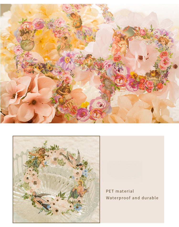 10-Piece "Dream Memory Angel" Vintage Floral Sticker Pack – 6 Botanical Designs, DIY Journaling & Scrapbooking Supplies