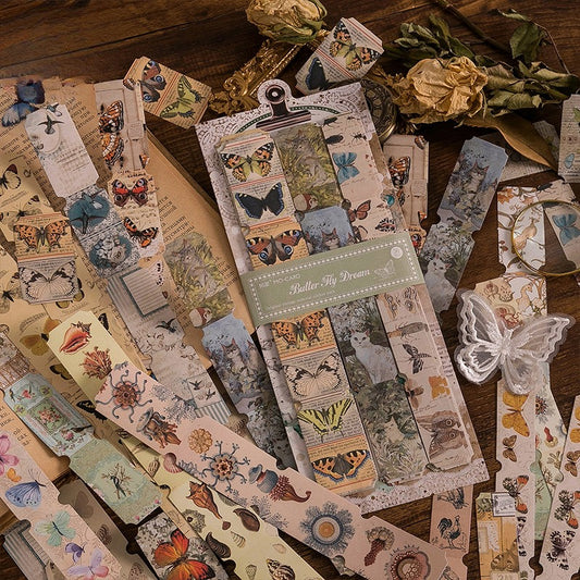 36-Piece Vintage Journaling Sticker Pack – 6 Themed Designs, Decorative Background Stickers for Junk Journal & Scrapbooking