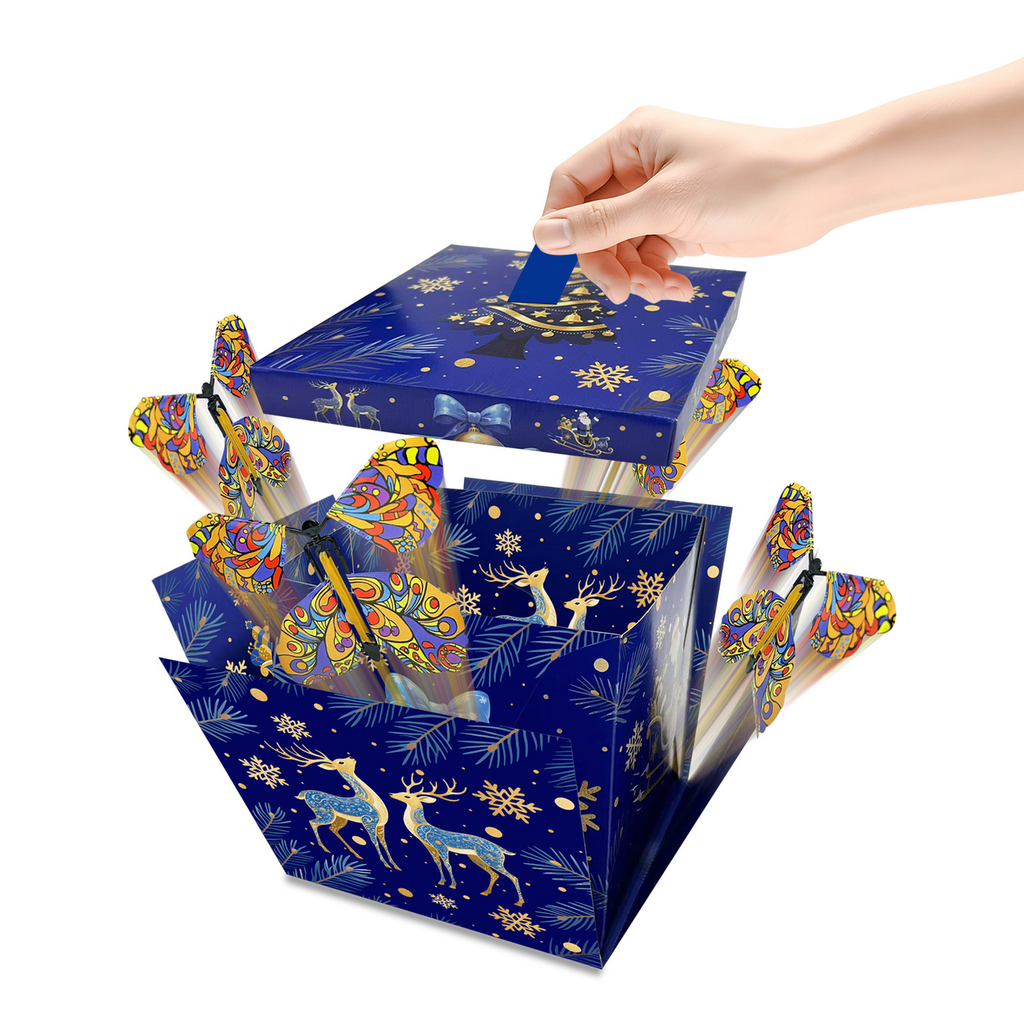 3D Explosion Gift Box with Flying Butterflies – Surprise Cake & Candy Pop-Up Box, Reusable Butterfly Party Favor for Birthday, Wedding & All Celebrations