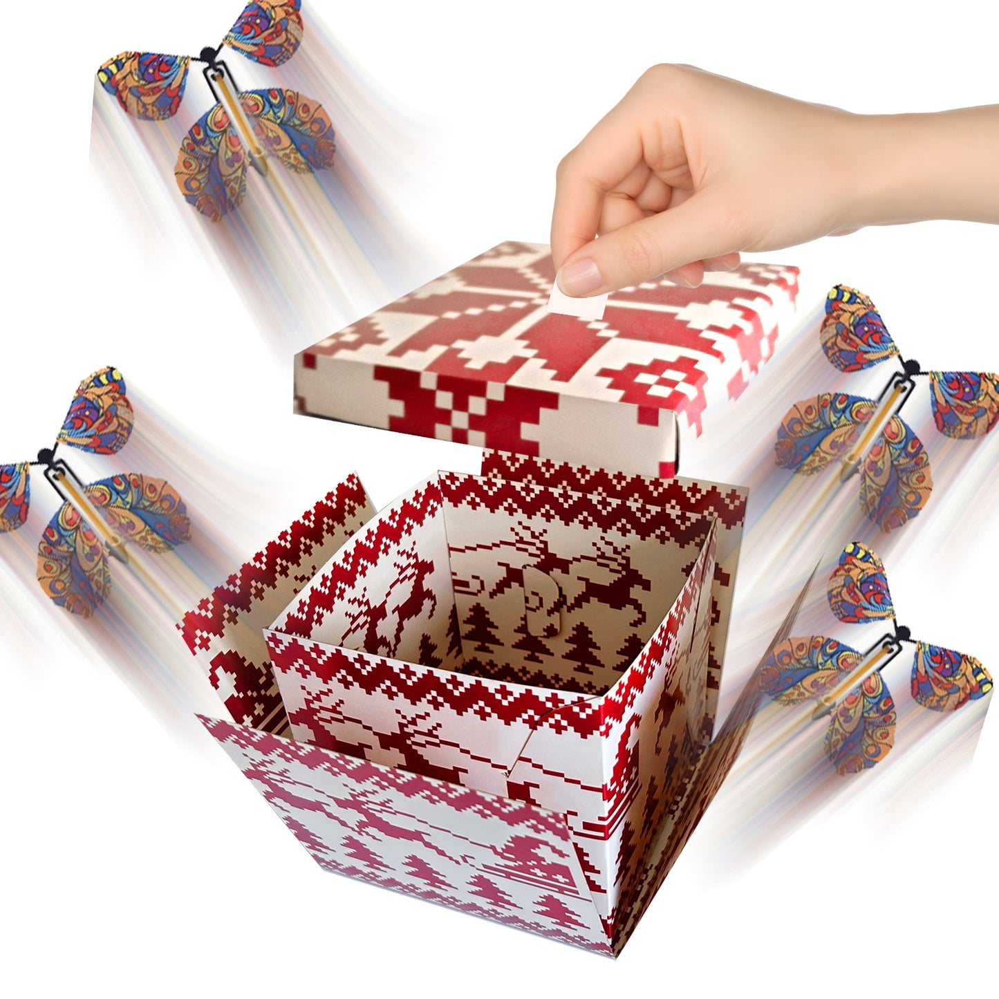 3D Explosion Gift Box with Flying Butterflies – Surprise Cake & Candy Pop-Up Box, Reusable Butterfly Party Favor for Birthday, Wedding & All Celebrations