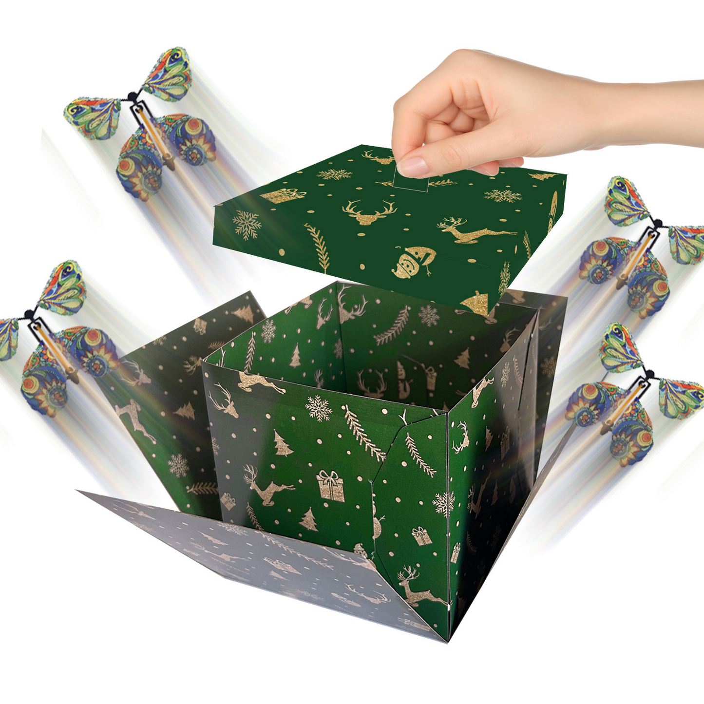 3D Explosion Gift Box with Flying Butterflies – Surprise Cake & Candy Pop-Up Box, Reusable Butterfly Party Favor for Birthday, Wedding & All Celebrations