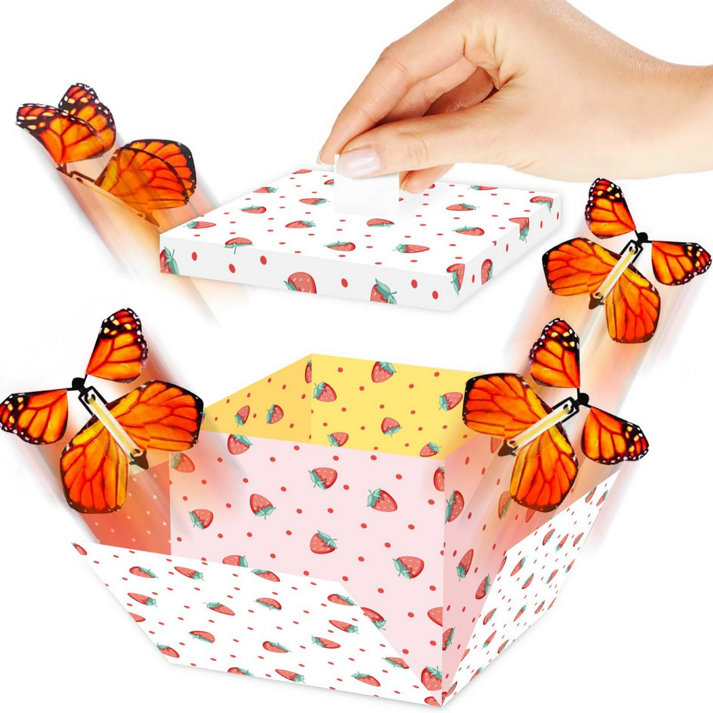 3D Explosion Gift Box with Flying Butterflies – Surprise Cake & Candy Pop-Up Box, Reusable Butterfly Party Favor for Birthday, Wedding & All Celebrations