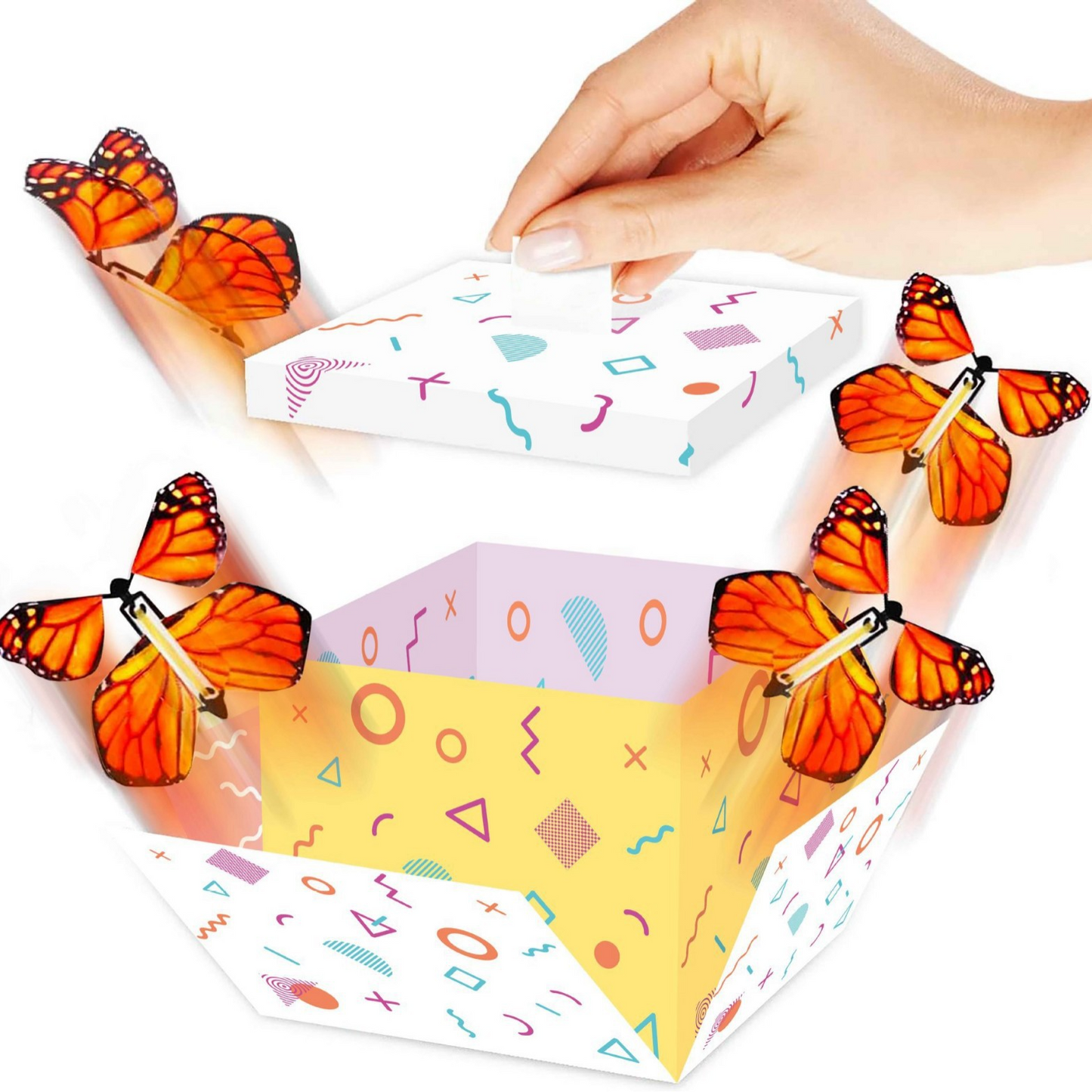 3D Explosion Gift Box with Flying Butterflies – Surprise Cake & Candy Pop-Up Box, Reusable Butterfly Party Favor for Birthday, Wedding & All Celebrations