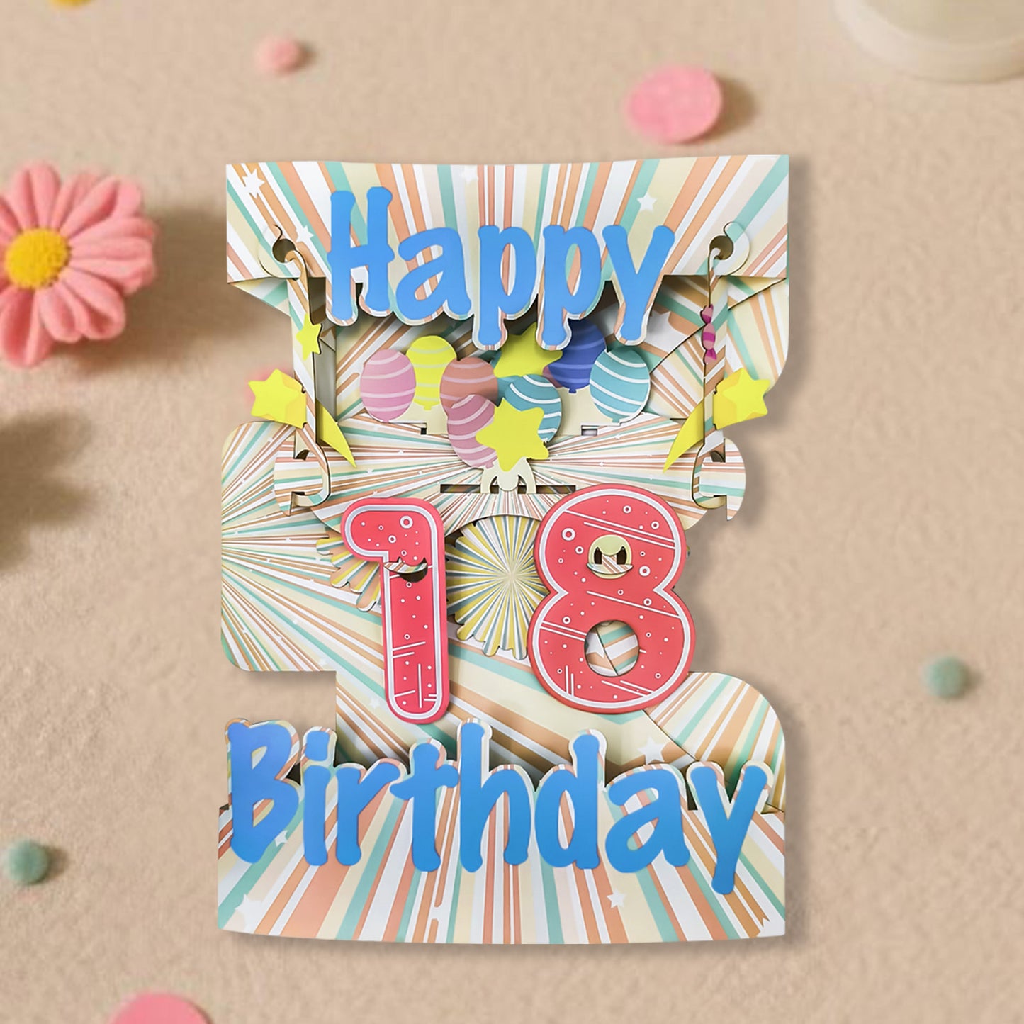 3D Pop-Up Birthday Card – Handcrafted Laser-Cut Greeting with Envelope, A Creative Keepsake for Every Celebration