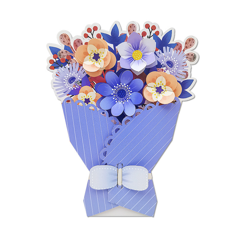 3D Pop-Up Mother‘s Day Card – Handmade Flower Bouquet in Full Bloom, A Keepsake That Never Fades, with Envelope