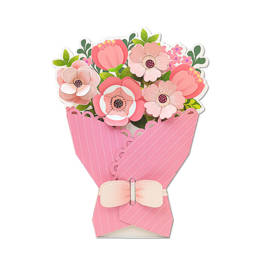 3D Pop-Up Mother‘s Day Card – Handmade Flower Bouquet in Full Bloom, A Keepsake That Never Fades, with Envelope