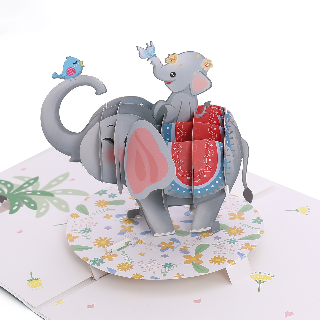 Wholesale 3D Pop-Up Elephant Mother‘s Day Cards – Handmade Animal Greeting Cards with Mom & Baby Scene, Bulk Custom Orders Welcome