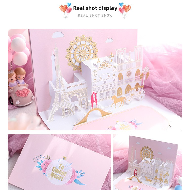 Wholesale 3D Pop-Up Recordable Love Cards – Romantic Valentine‘s Day Greeting Cards with Voice Recording & LED Lights, Factory Direct with Customization