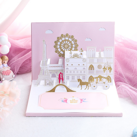 Wholesale 3D Pop-Up Recordable Love Cards – Romantic Valentine‘s Day Greeting Cards with Voice Recording & LED Lights, Factory Direct with Customization