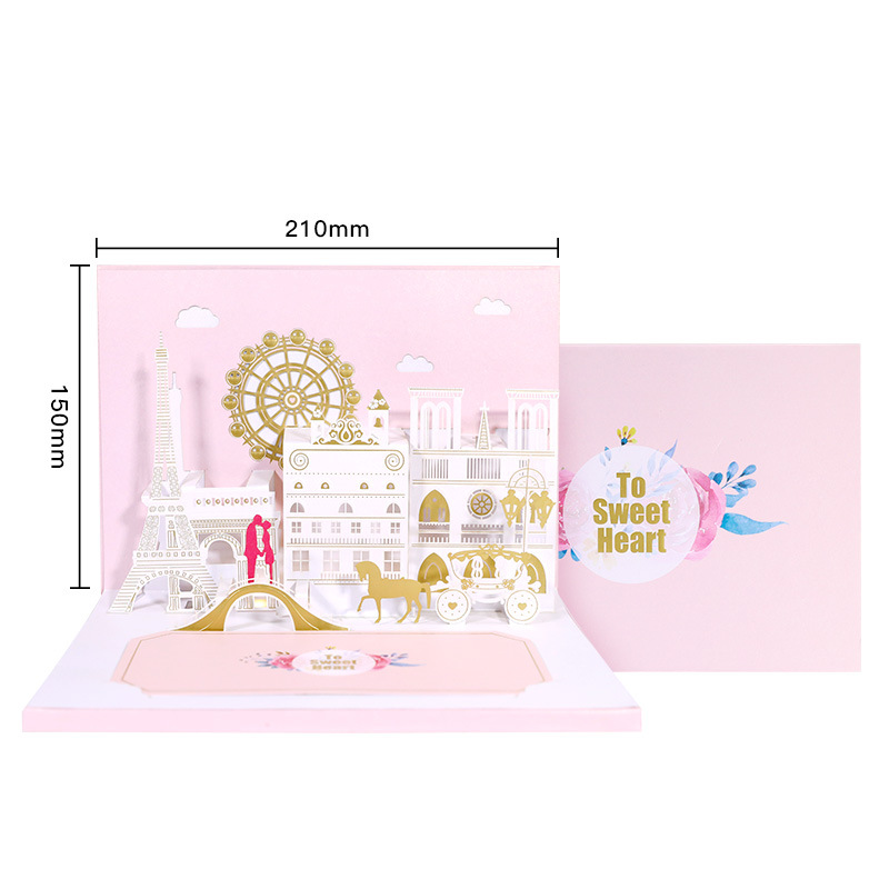 Wholesale 3D Pop-Up Recordable Love Cards – Romantic Valentine‘s Day Greeting Cards with Voice Recording & LED Lights, Factory Direct with Customization