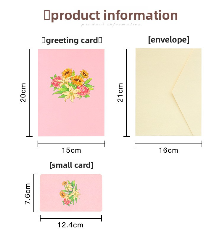 3D Pop-Up Sunflower & Lily Vase Card – Handmade Paper Sculpture for Valentine‘s Day, A Fresh & Elegant Keepsake with Envelope
