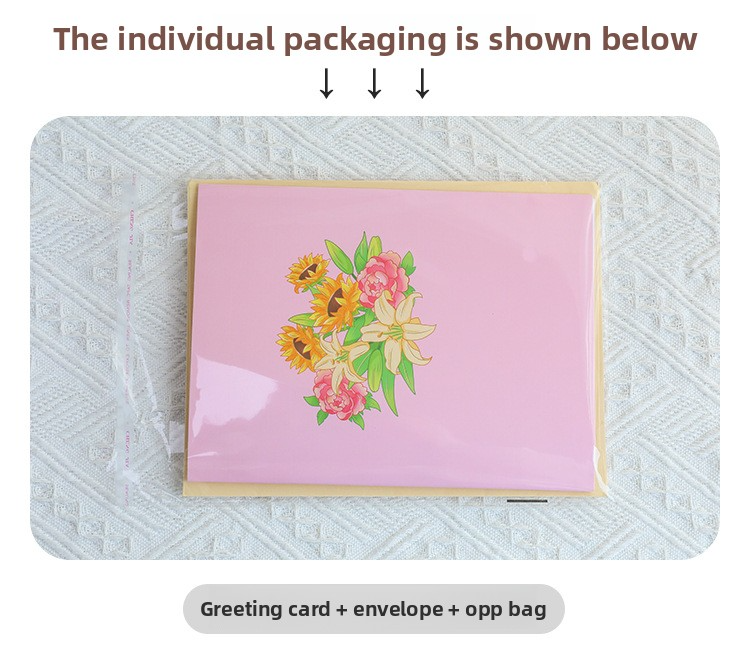 3D Pop-Up Sunflower & Lily Vase Card – Handmade Paper Sculpture for Valentine‘s Day, A Fresh & Elegant Keepsake with Envelope