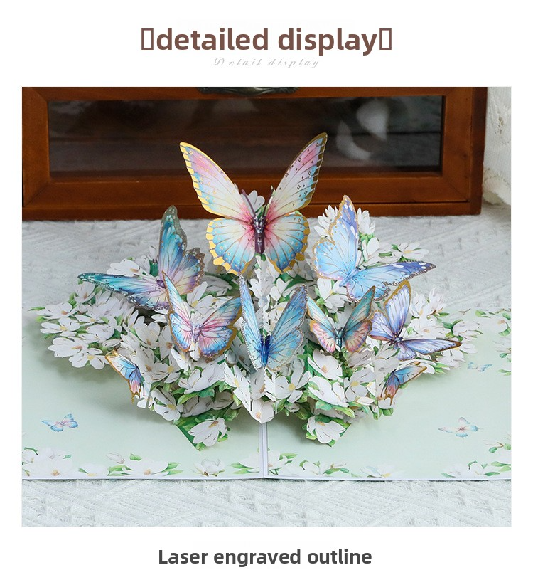 3D Pop-Up Magnolia & Butterfly Card – Handcrafted Laser-Cut Floral Greeting for Mother‘s Day, A Graceful Keepsake with Envelope