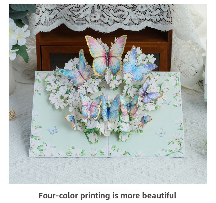 3D Pop-Up Magnolia & Butterfly Card – Handcrafted Laser-Cut Floral Greeting for Mother‘s Day, A Graceful Keepsake with Envelope