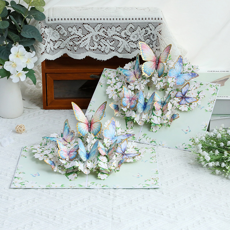 3D Pop-Up Magnolia & Butterfly Card – Handcrafted Laser-Cut Floral Greeting for Mother‘s Day, A Graceful Keepsake with Envelope