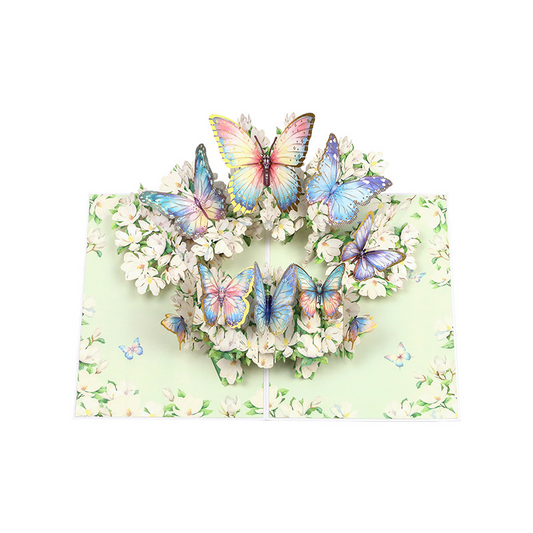 3D Pop-Up Magnolia & Butterfly Card – Handcrafted Laser-Cut Floral Greeting for Mother‘s Day, A Graceful Keepsake with Envelope