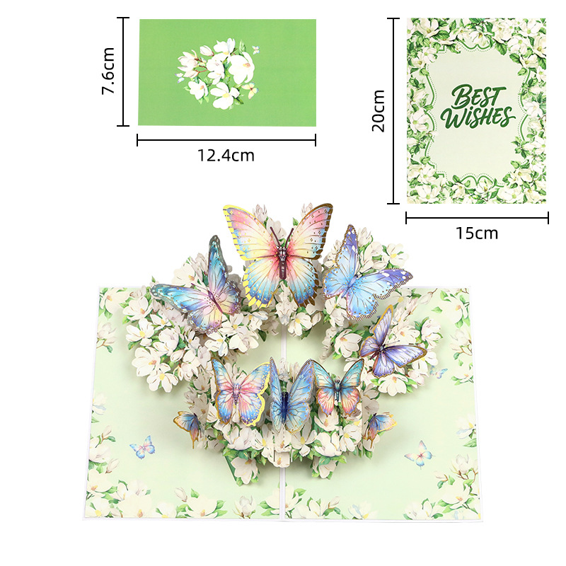 3D Pop-Up Magnolia & Butterfly Card – Handcrafted Laser-Cut Floral Greeting for Mother‘s Day, A Graceful Keepsake with Envelope